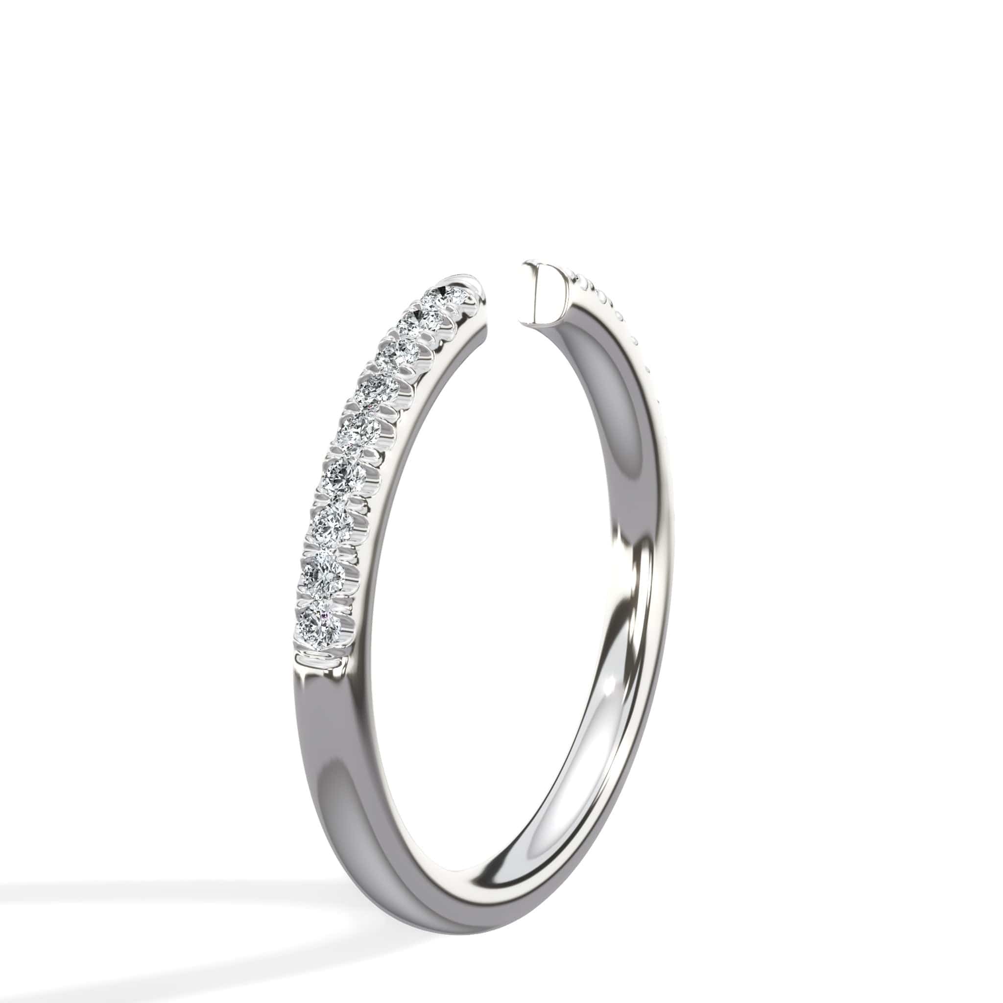 0.22 Ct Round Brilliant Cut Diamond Open Wedding Band in White Gold - Image 3