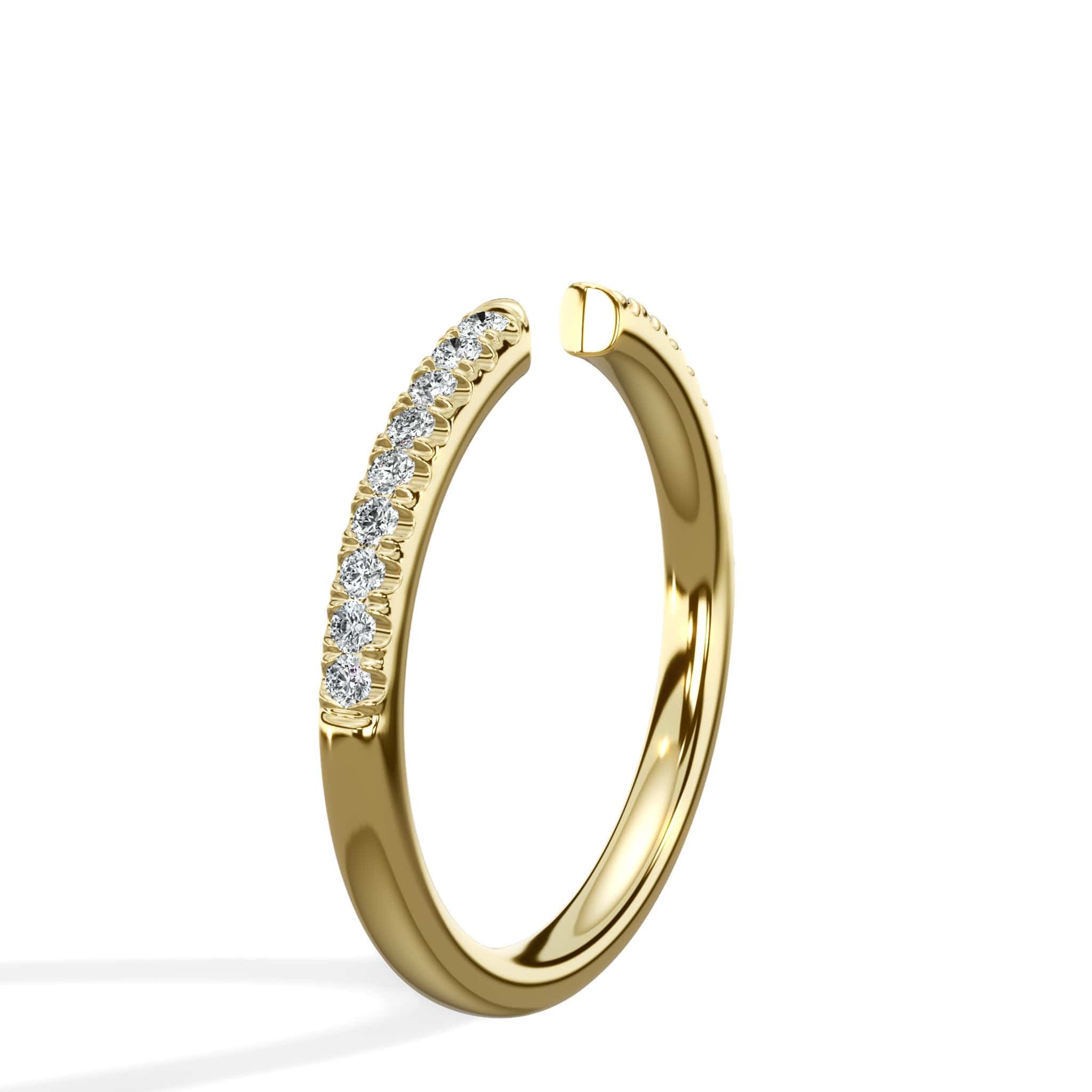 0.22 Ct Round Brilliant Cut Diamond Open Wedding Band in Yellow Gold - Image 3