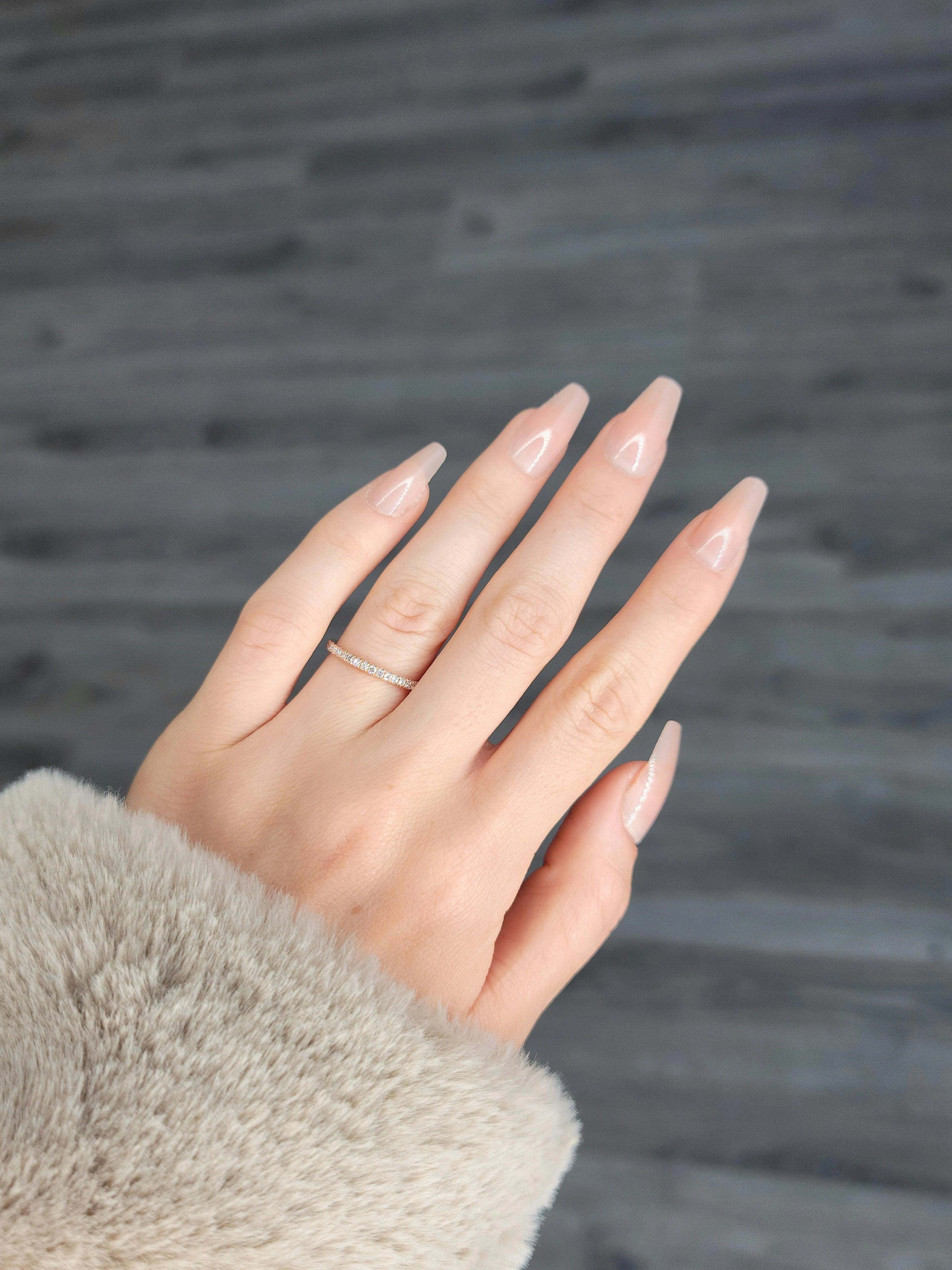 0.30 Ct Round Brilliant Cut Diamond Wedding Band in Rose Gold - Image 3