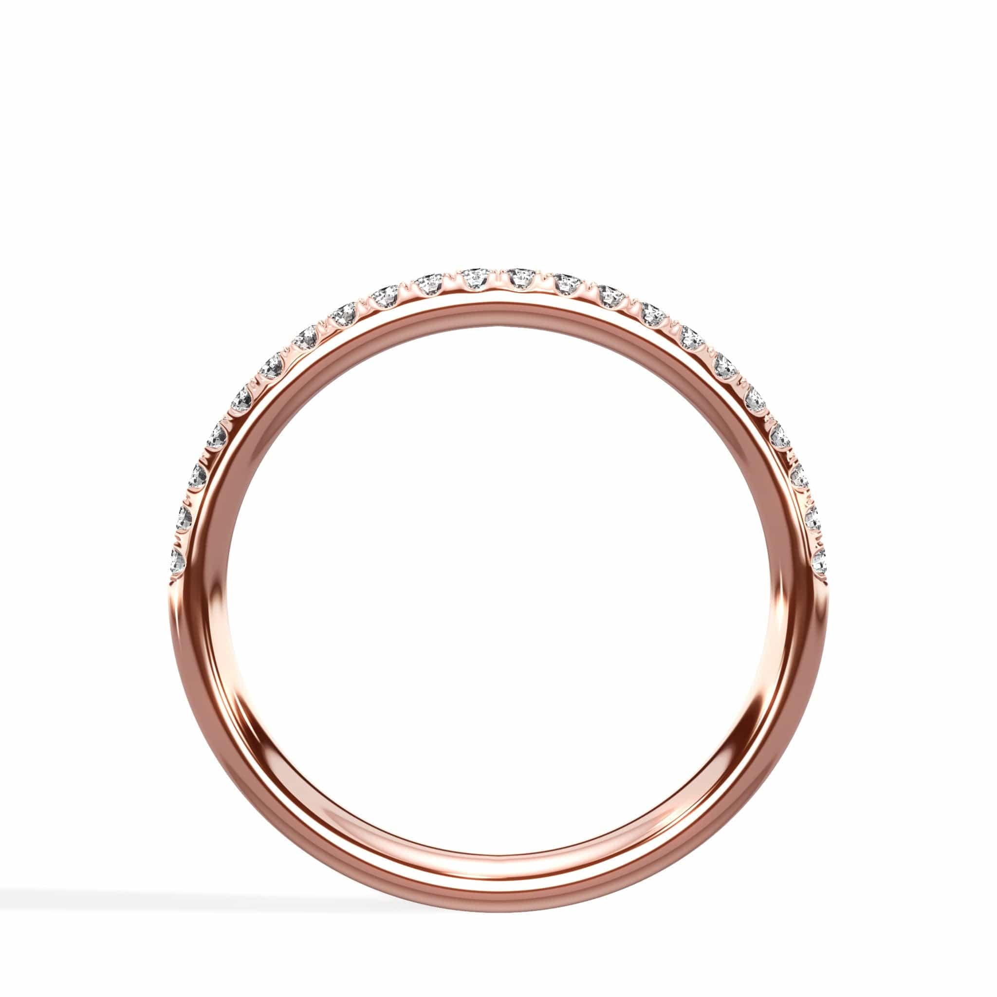 0.30 Ct Round Brilliant Cut Diamond Wedding Band in Rose Gold - Image 5