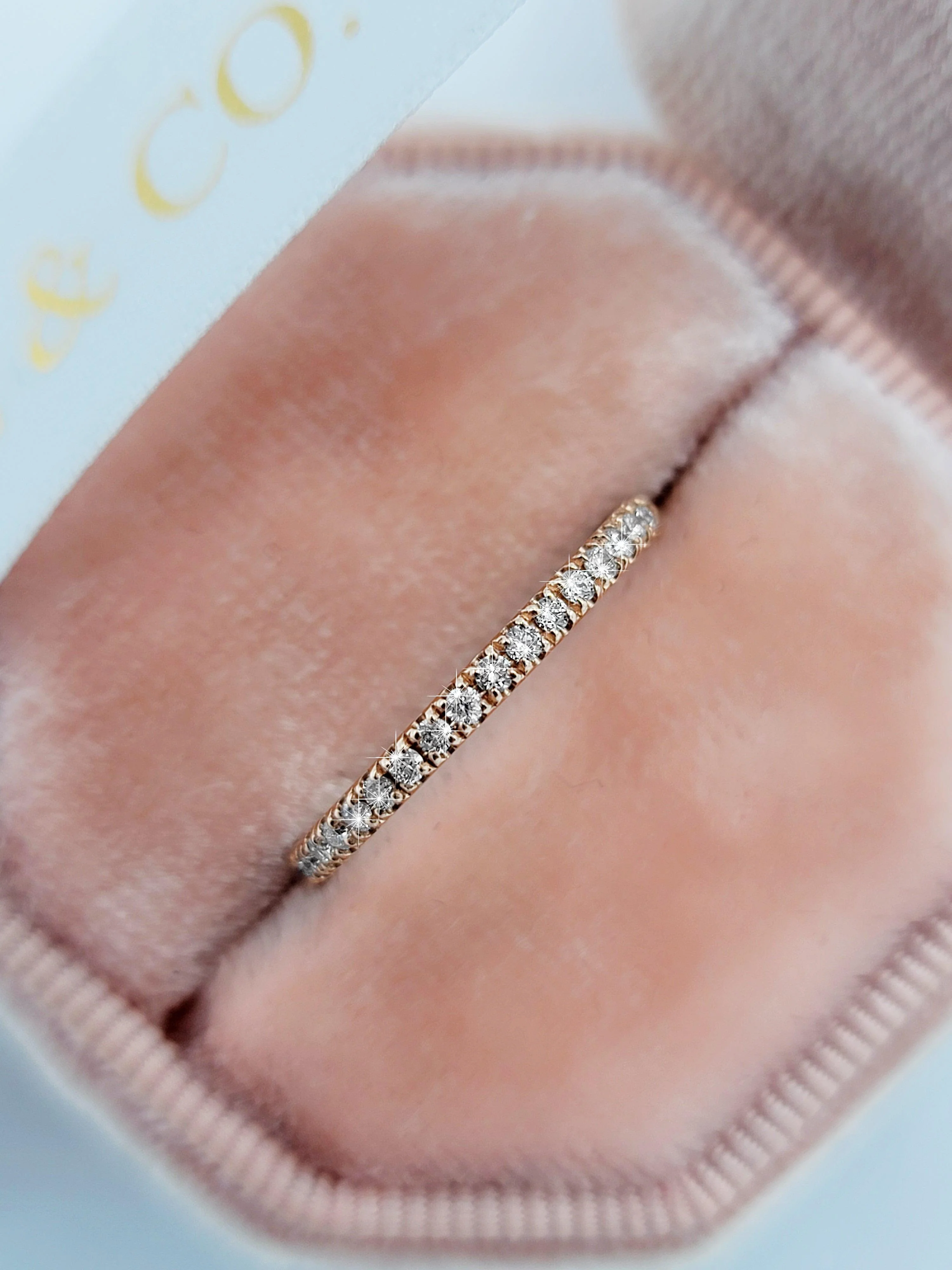 0.30 Ct Round Brilliant Cut Diamond Wedding Band in Rose Gold - Image 6