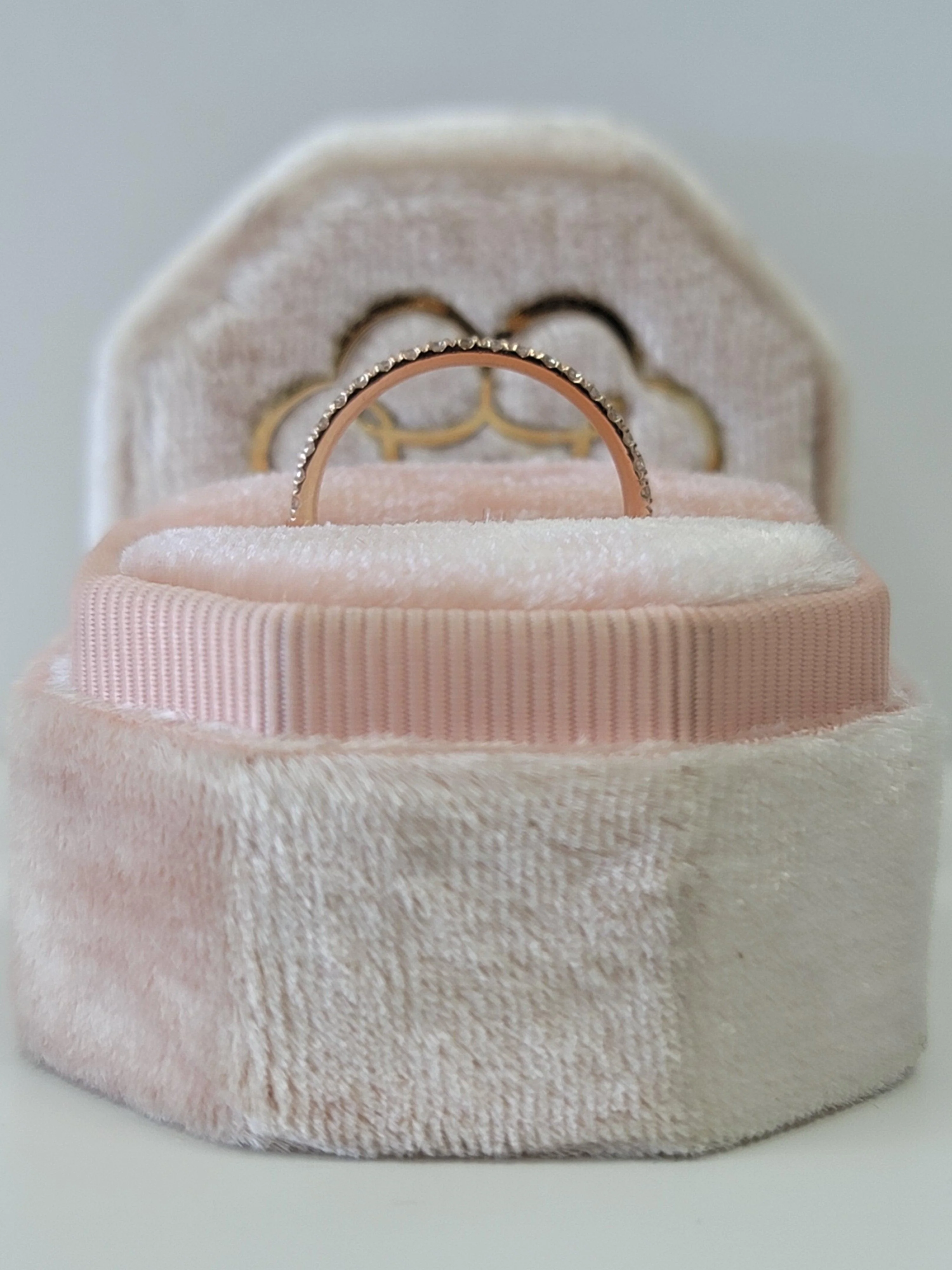 0.30 Ct Round Brilliant Cut Diamond Wedding Band in Rose Gold - Image 7