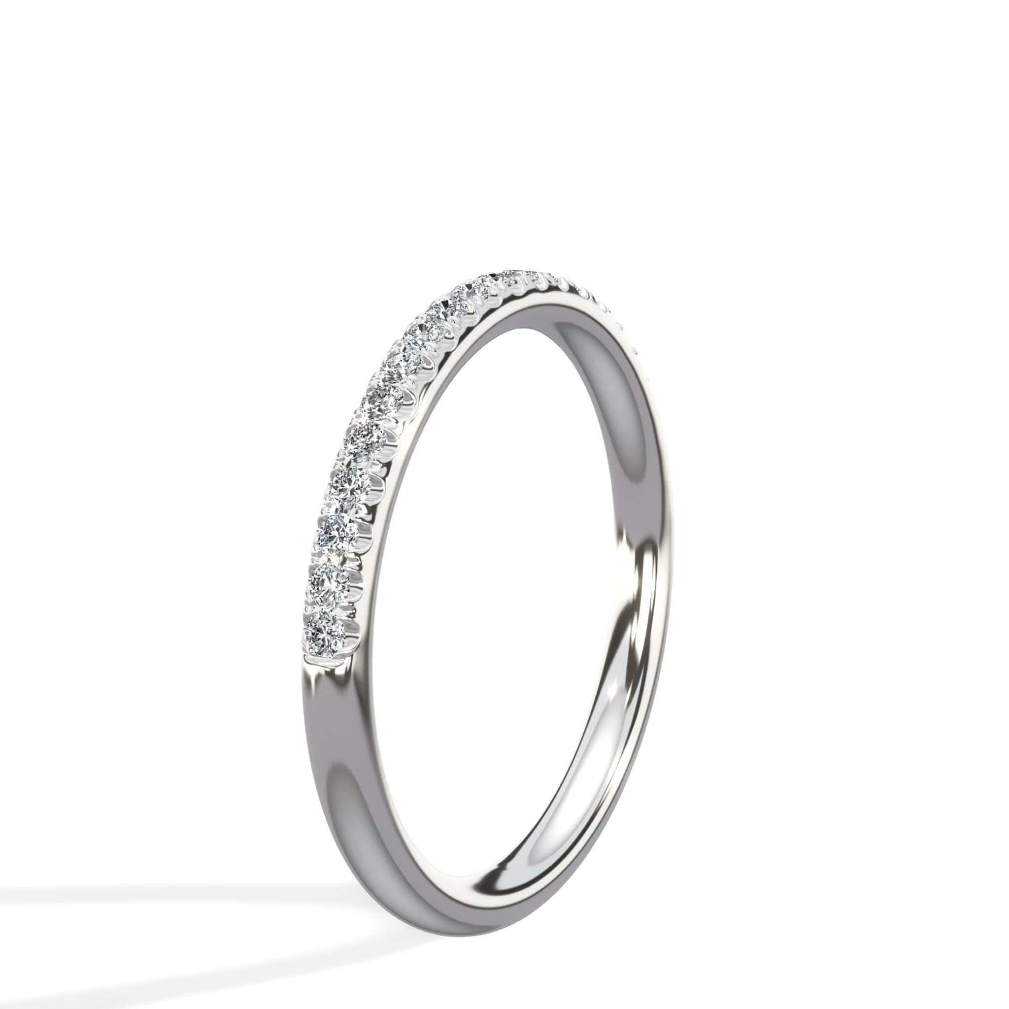 0.30 Ct Round Brilliant Cut Diamond Wedding Band in White Gold - Image 4