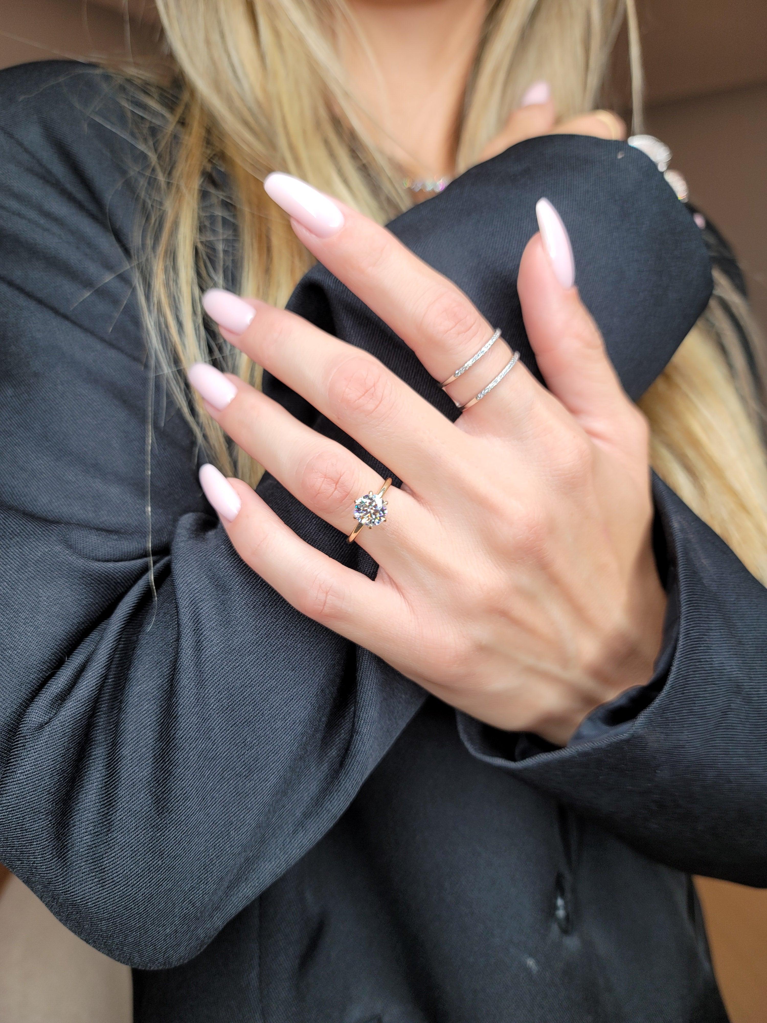 1.50 Carat Lab Grown Round Brilliant Cut Solitaire Diamond Engagement Ring in Yellow Gold - Image 3