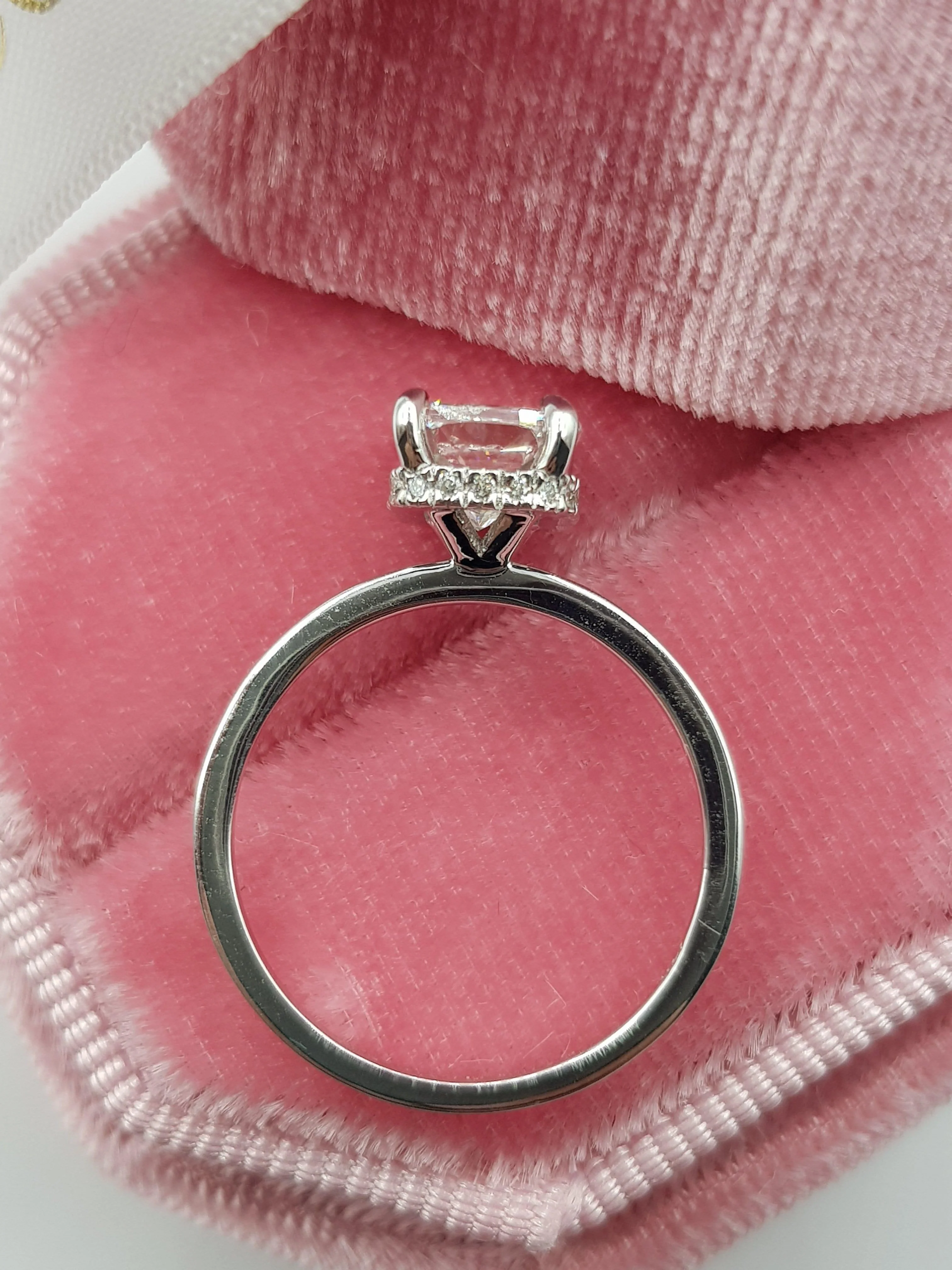 1.70 Carat Cushion Cut Hidden Halo Natural Diamond Engagement Ring - Image 3