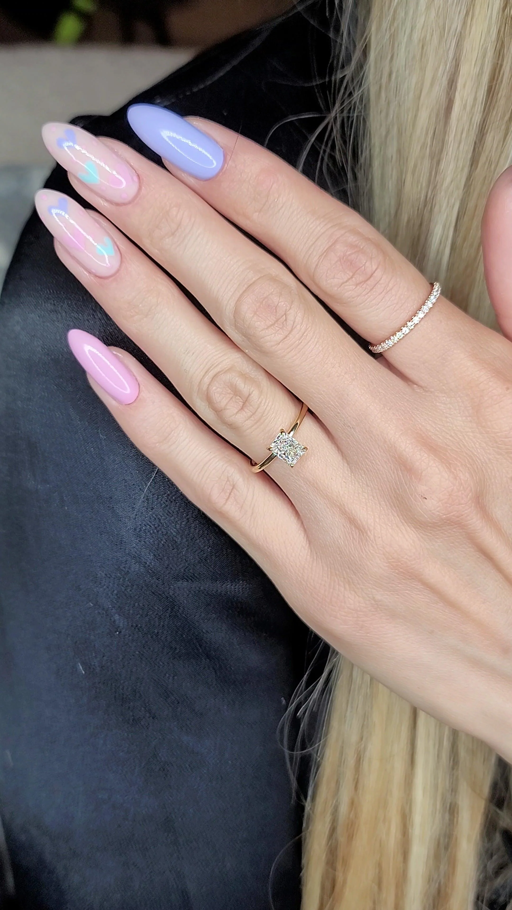 1 Carat Lab Grown Solitaire Radiant Cut Diamond Engagement Ring - Image 6