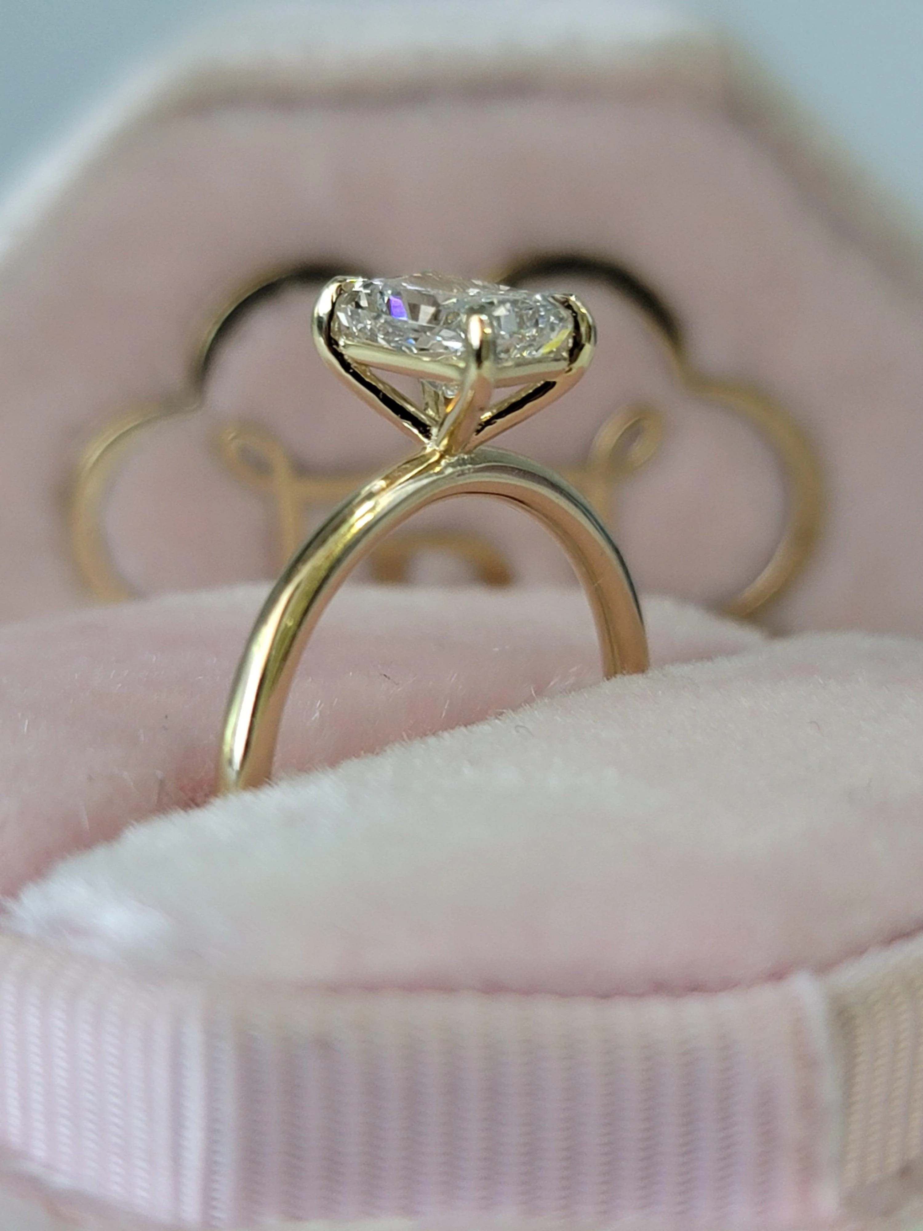 1 Carat Lab Grown Solitaire Radiant Cut Diamond Engagement Ring - Image 7