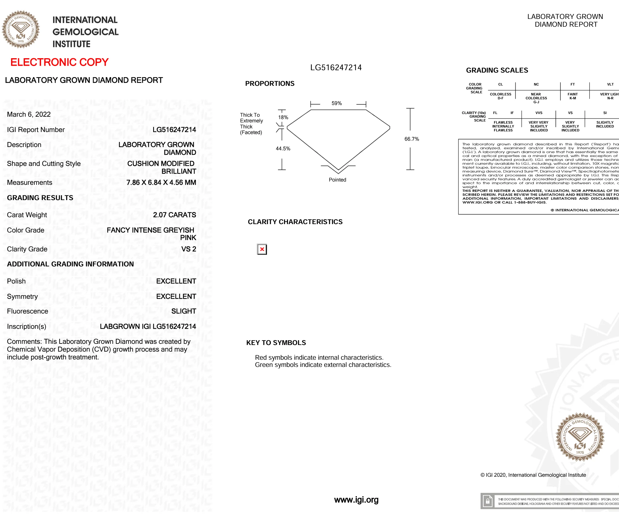 2.47 Carats Lab Grown Fancy Pink Cushion Cut with Half Moon Stones Diamond Engagement Ring - Image 4