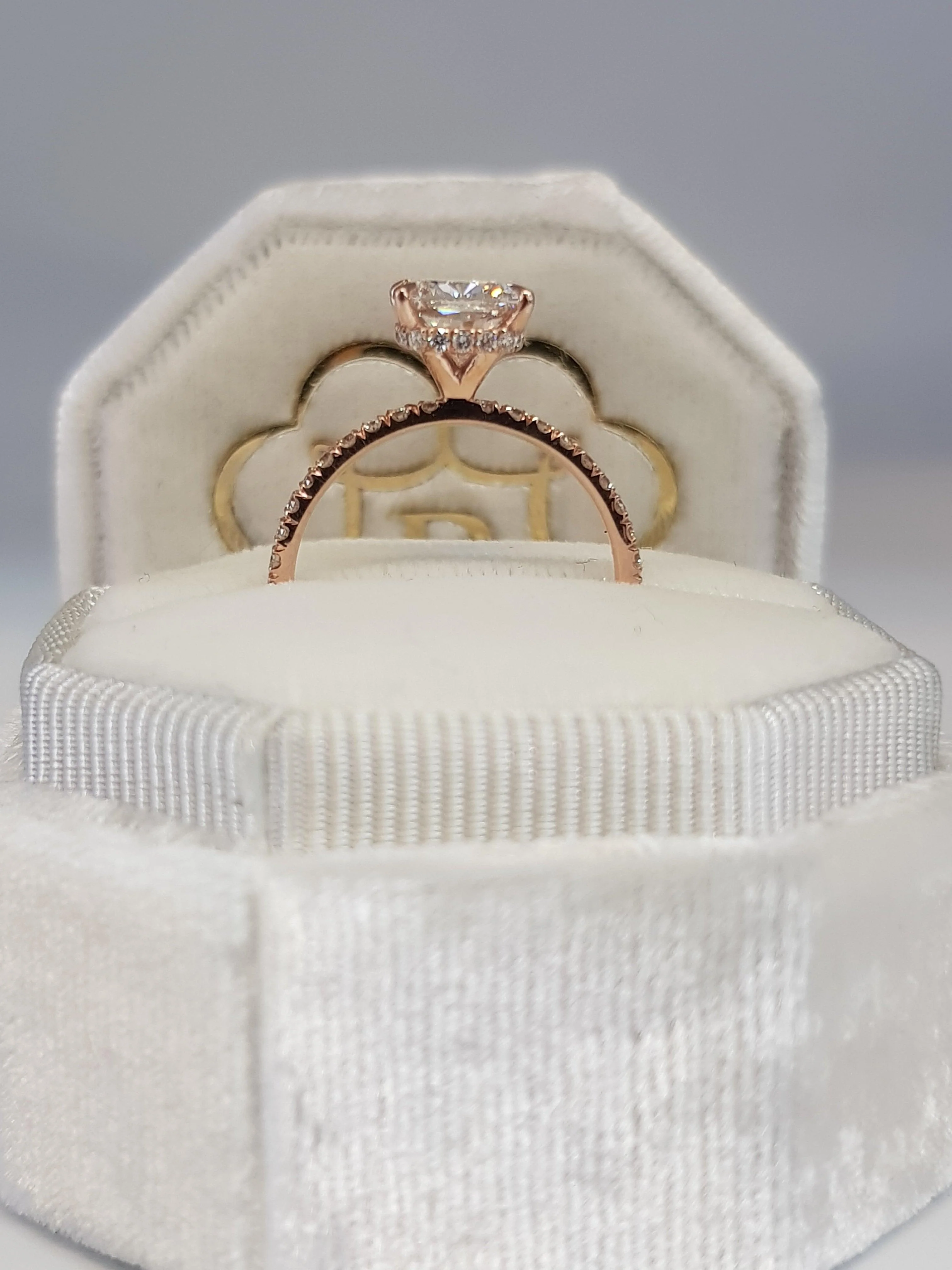 2 Carats Cushion Cut Micropave Side Stones Hidden Halo Natural Diamond Engagement Ring - Image 3