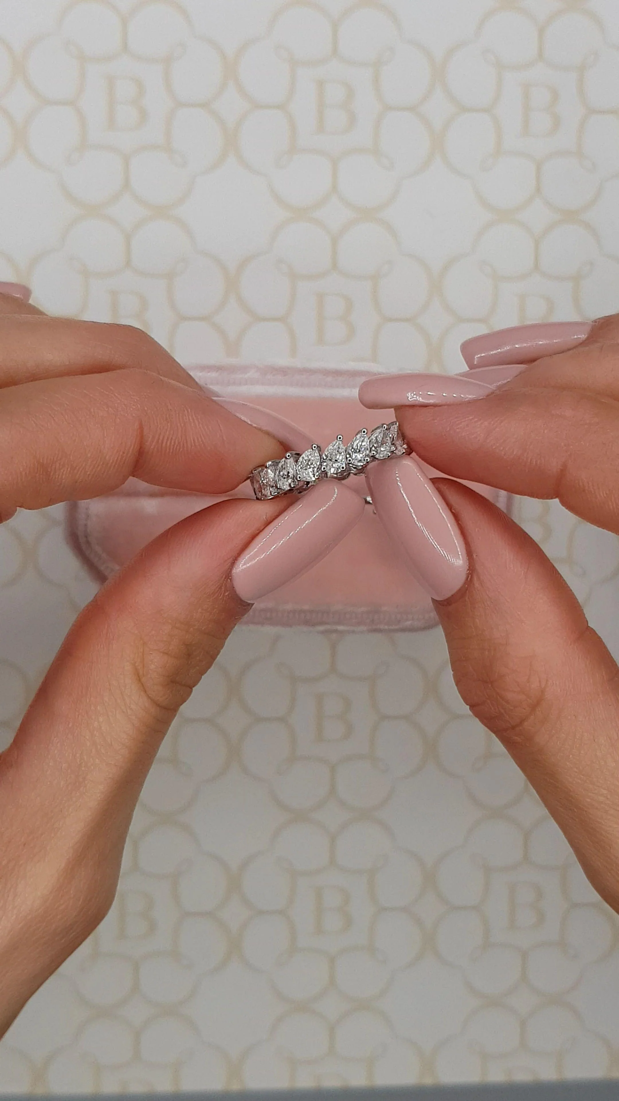 3 Carat Diagonal Pear Shape Diamond Eternity Band - Image 3