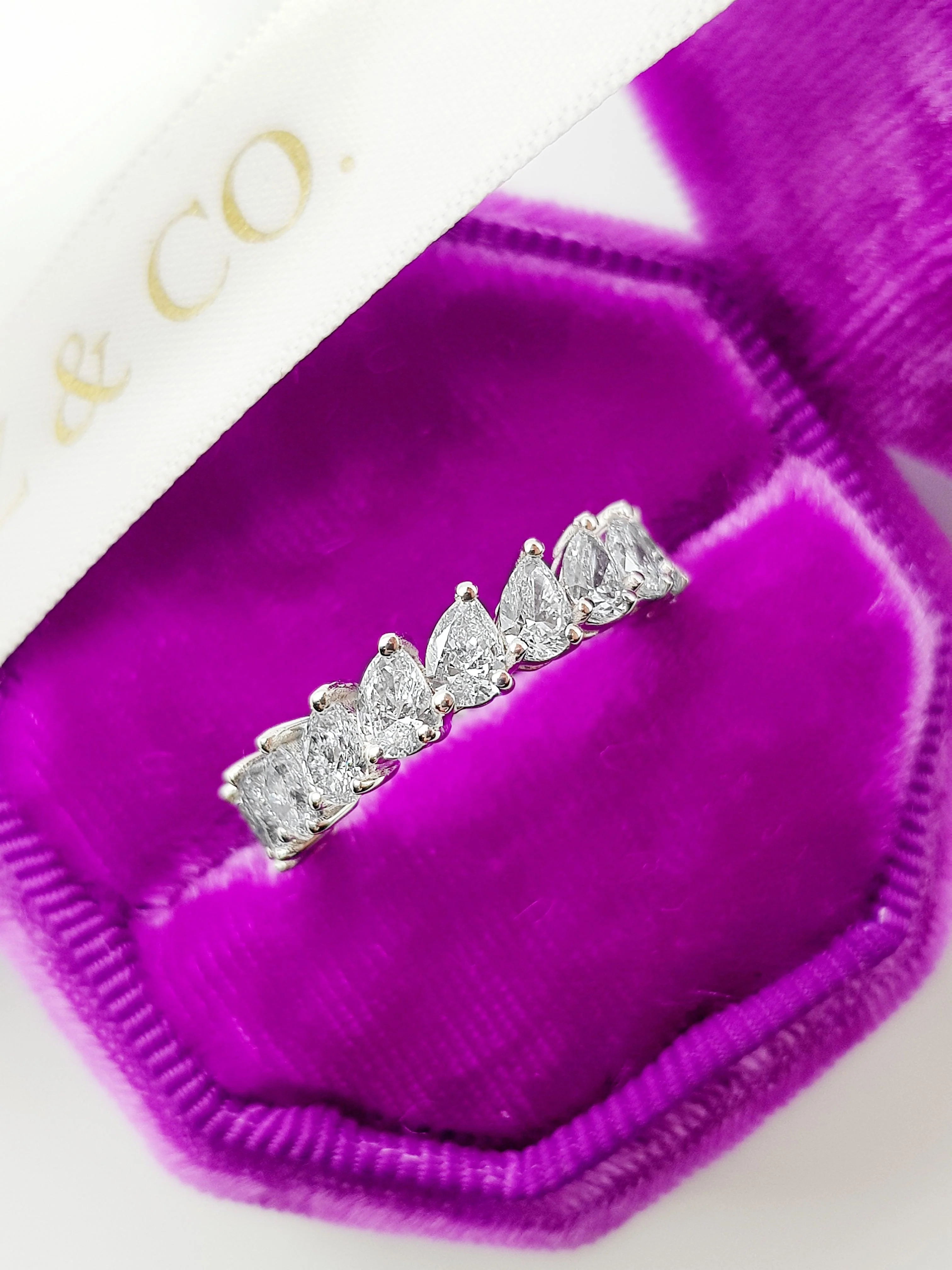 3 Carat Diagonal Pear Shape Diamond Eternity Band - Image 5