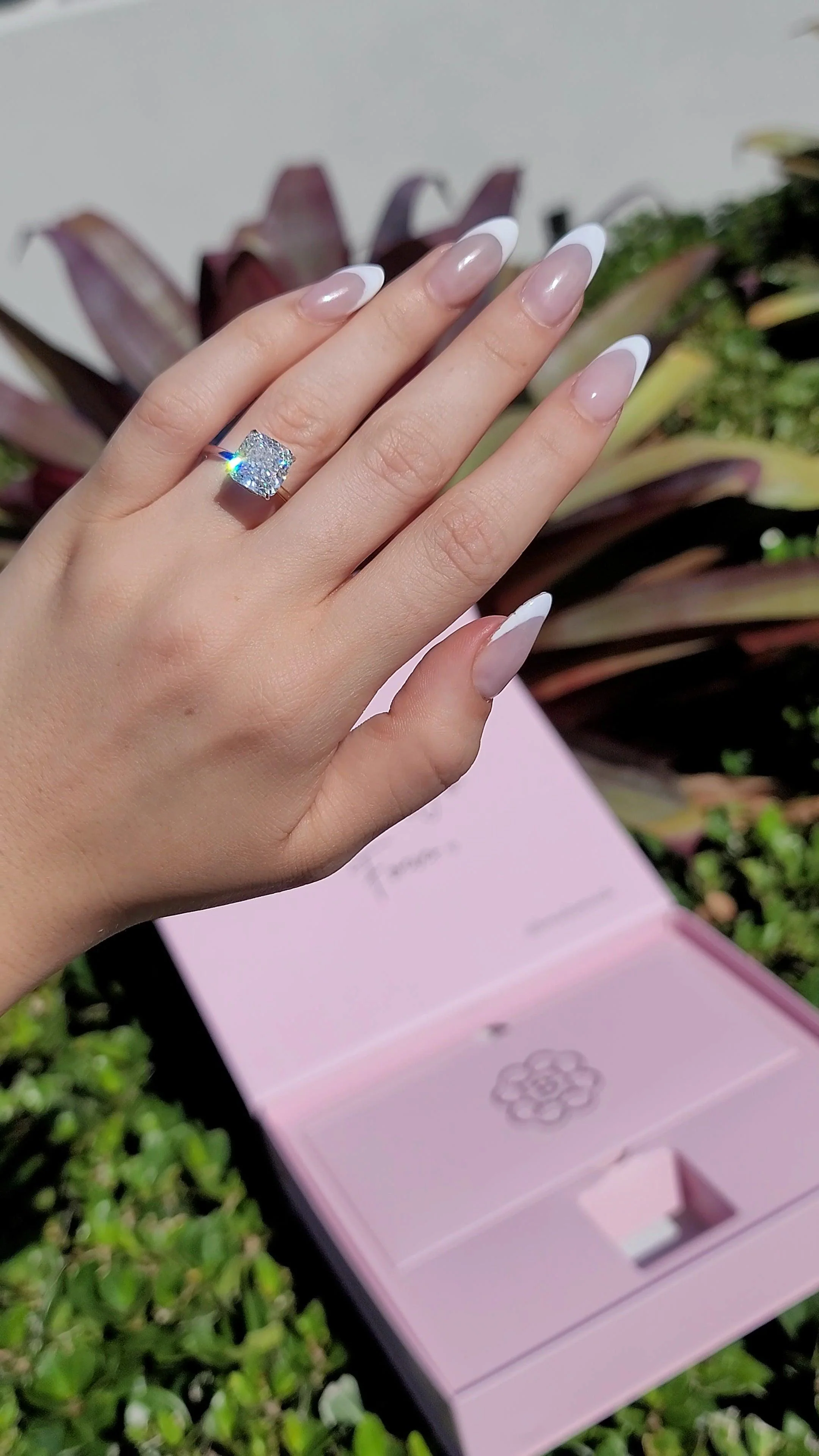 5.20 Carats Lab Grown Cushion Cut Solitaire Hidden Halo Diamond Engagement Ring 14K Yellow Gold - Image 5