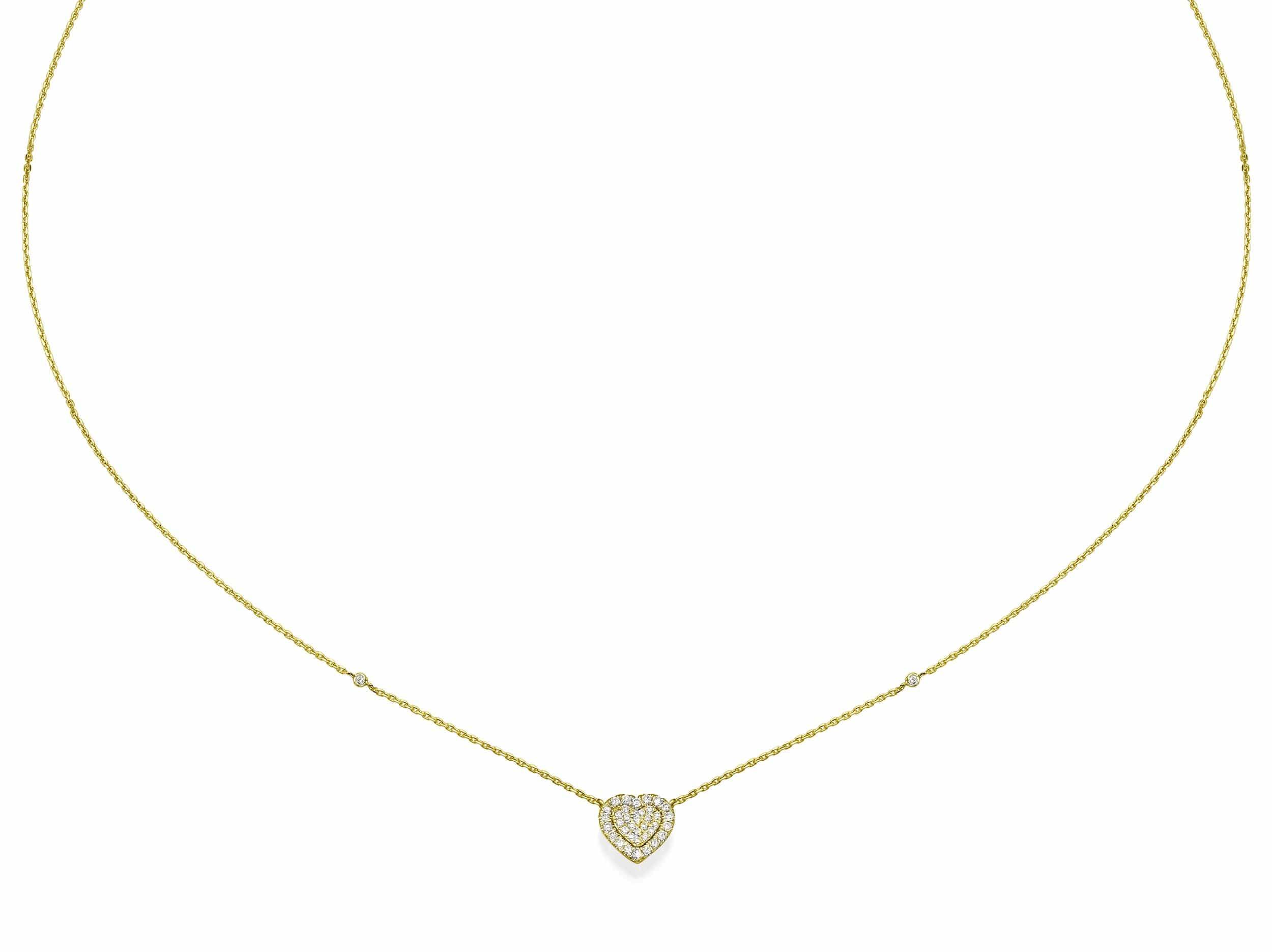 Big Heart Shaped Natual Diamond Cluster Pendant Necklace - Image 3