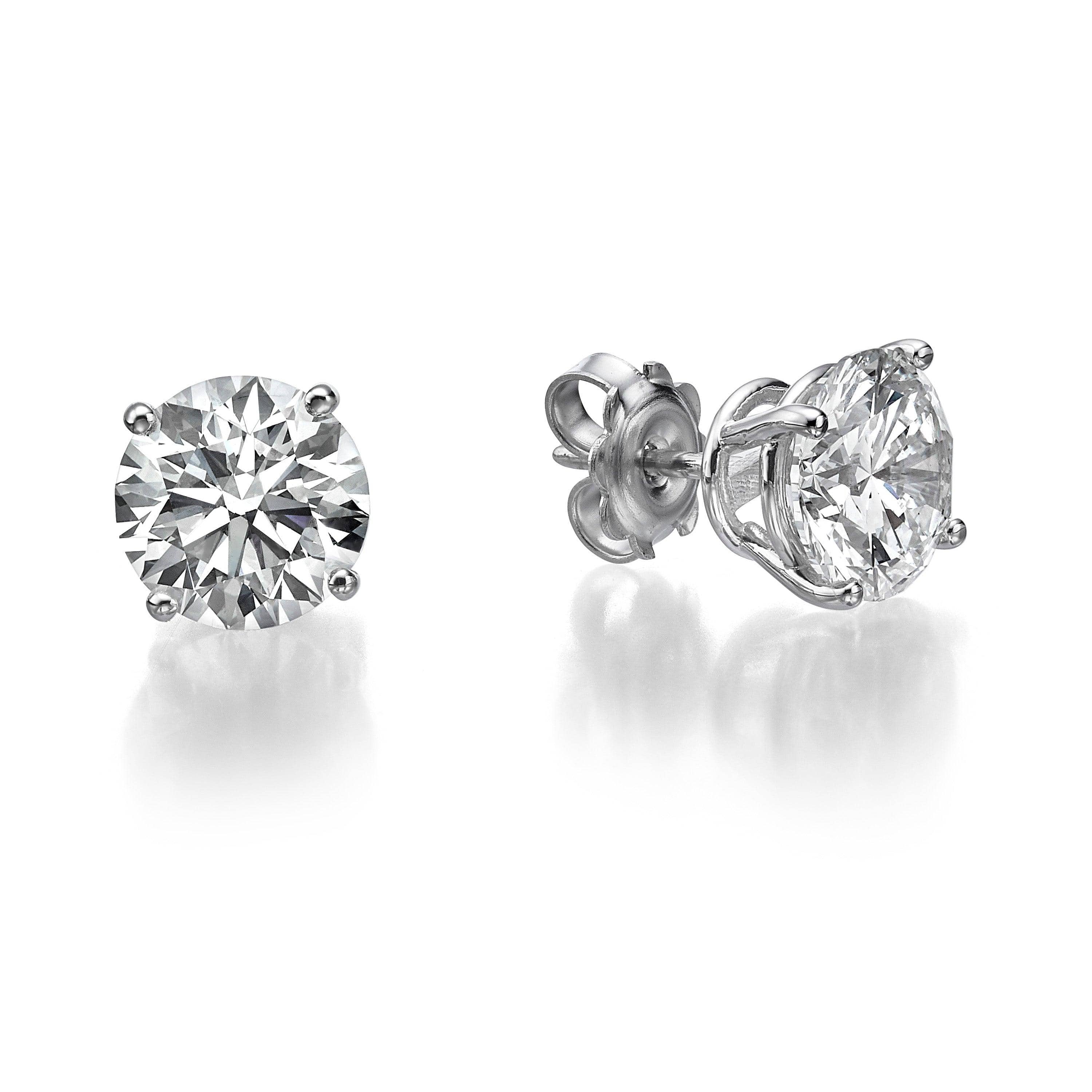 (1.00ct to 6.00ct) Lab Grown Round Cut Diamond Stud Earrings - Image 5