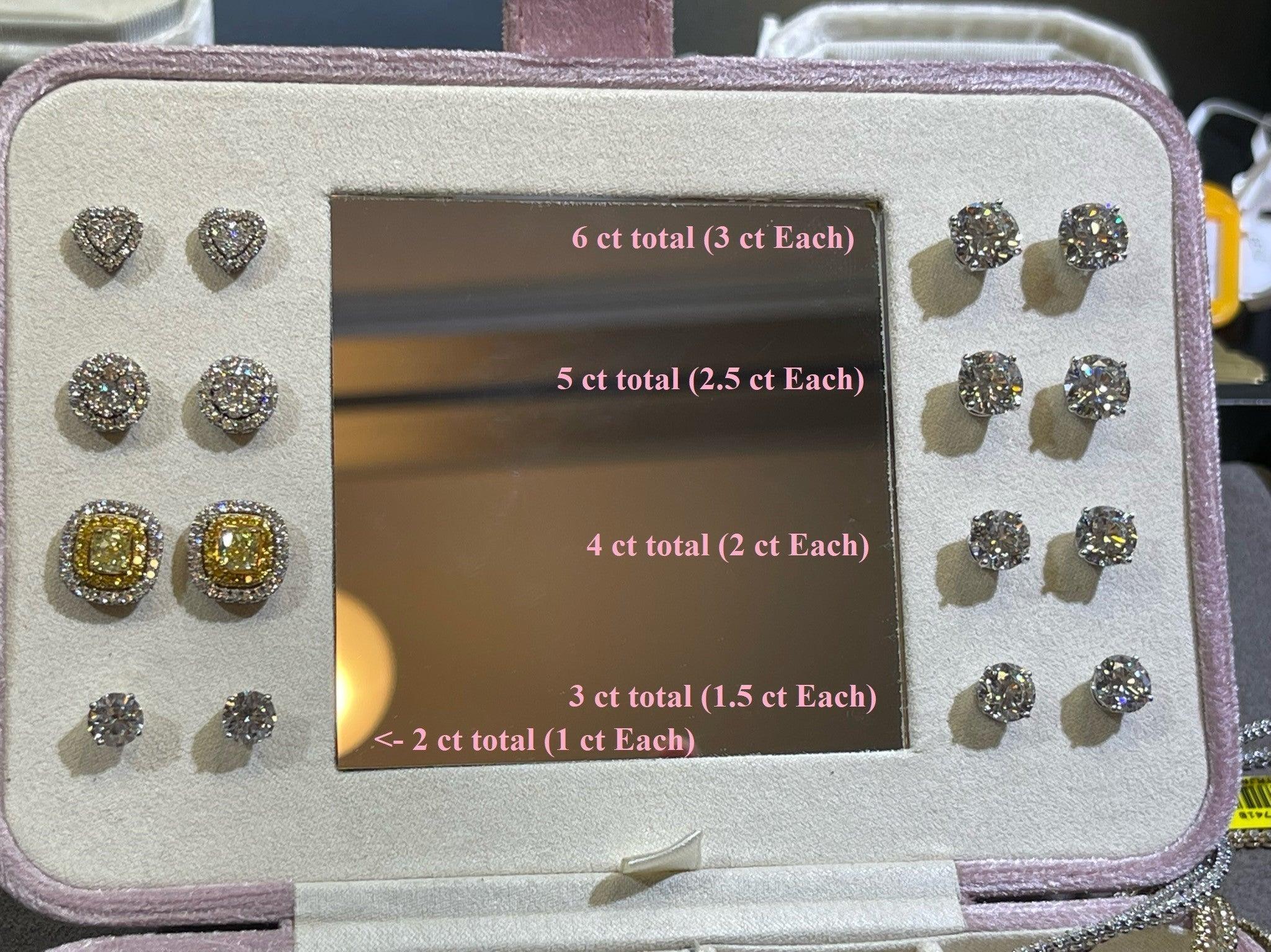 (1.00ct to 6.00ct) Lab Grown Round Cut Diamond Stud Earrings - Image 6