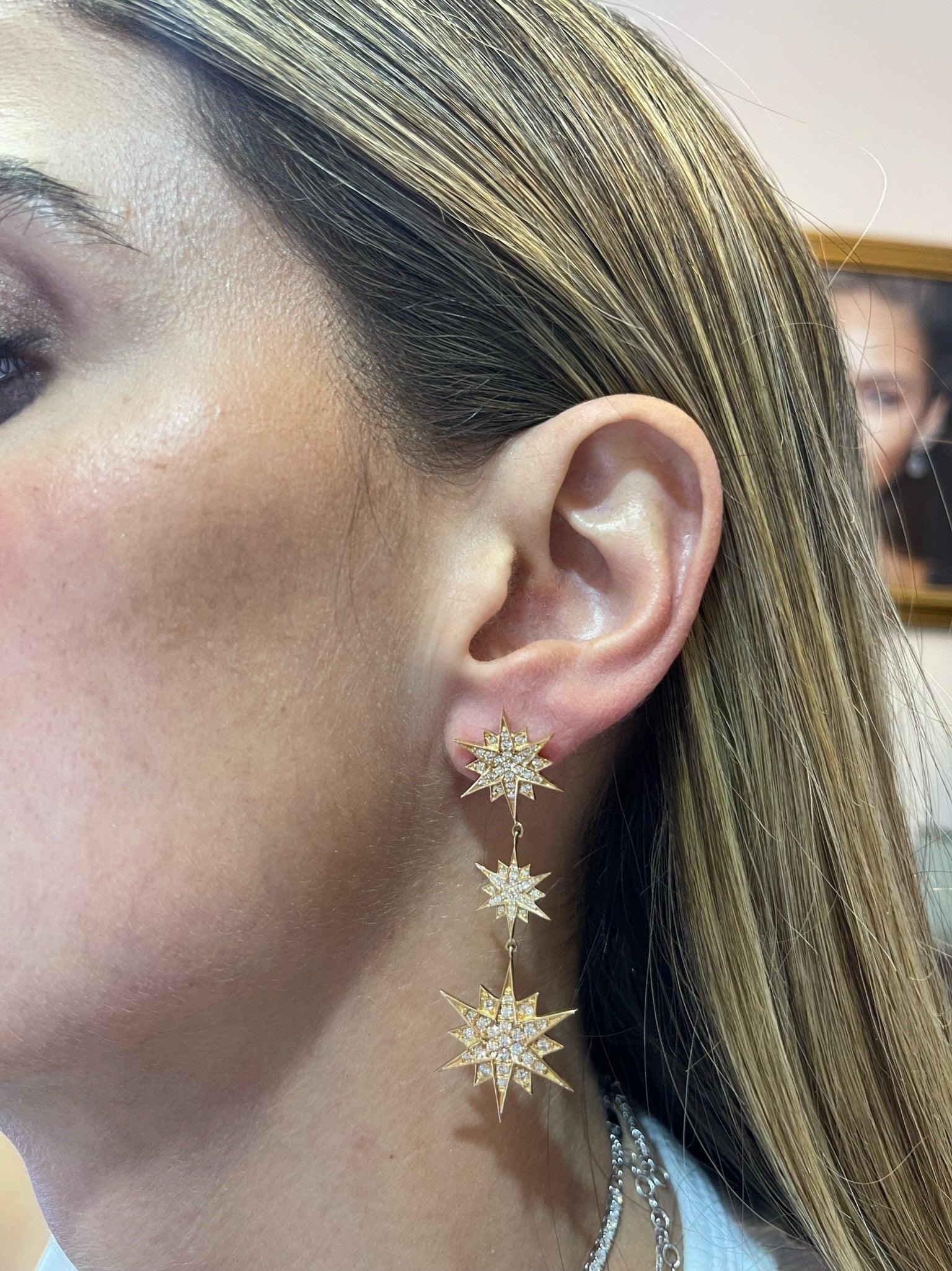 Galaxy Natural Diamond Drop Earrings - Image 6