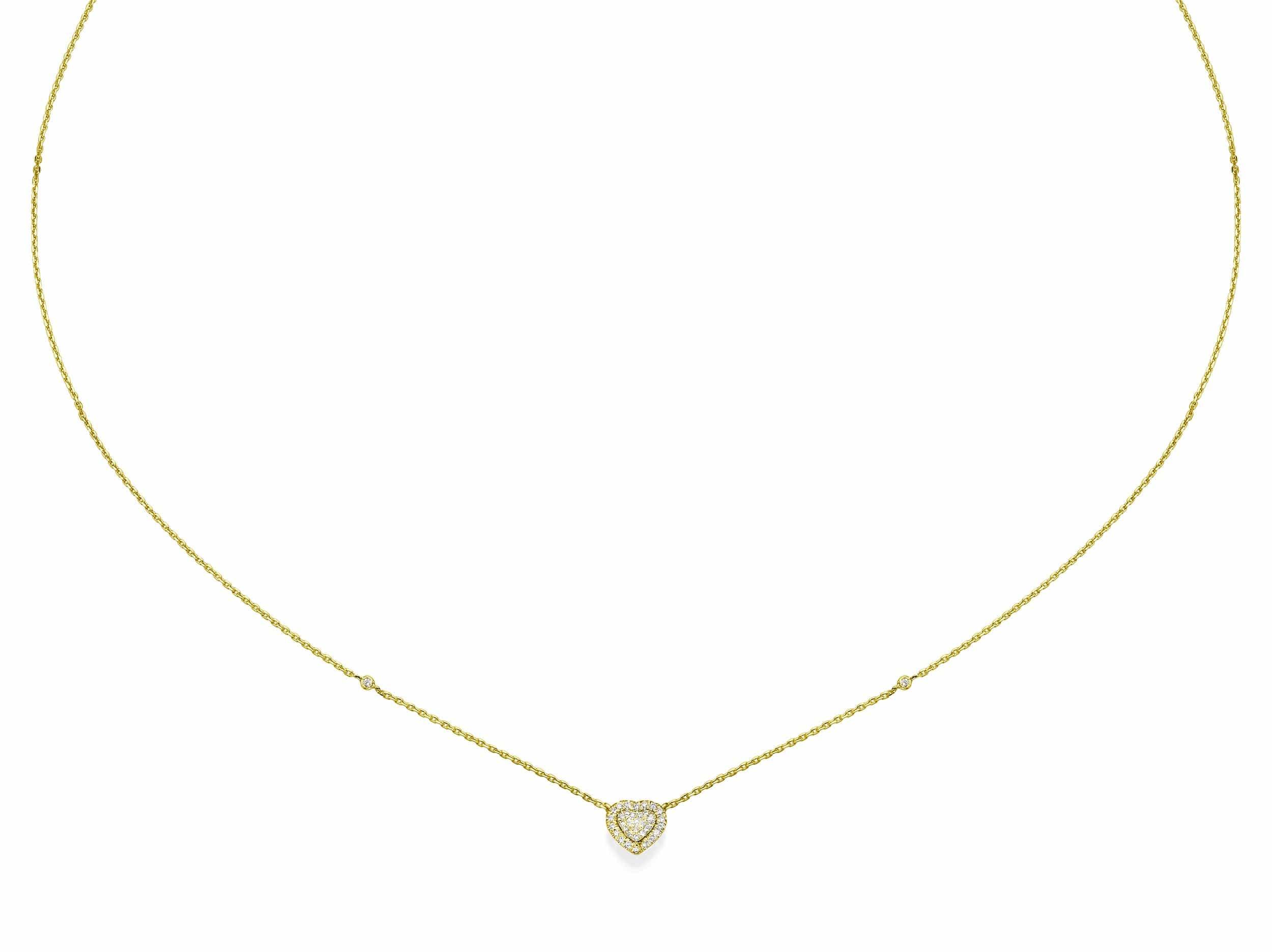 Heart Shaped Natural Diamond Cluster Pendant Necklace - Image 3