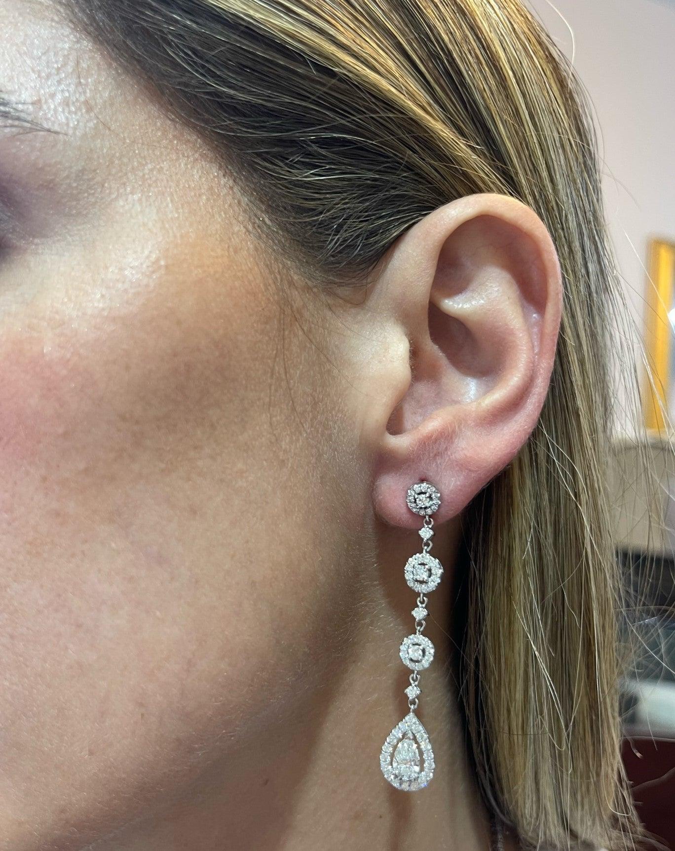 Pearfection 2.01 ct Drop Earrings of Diamonds in 18K White Gold - Image 3