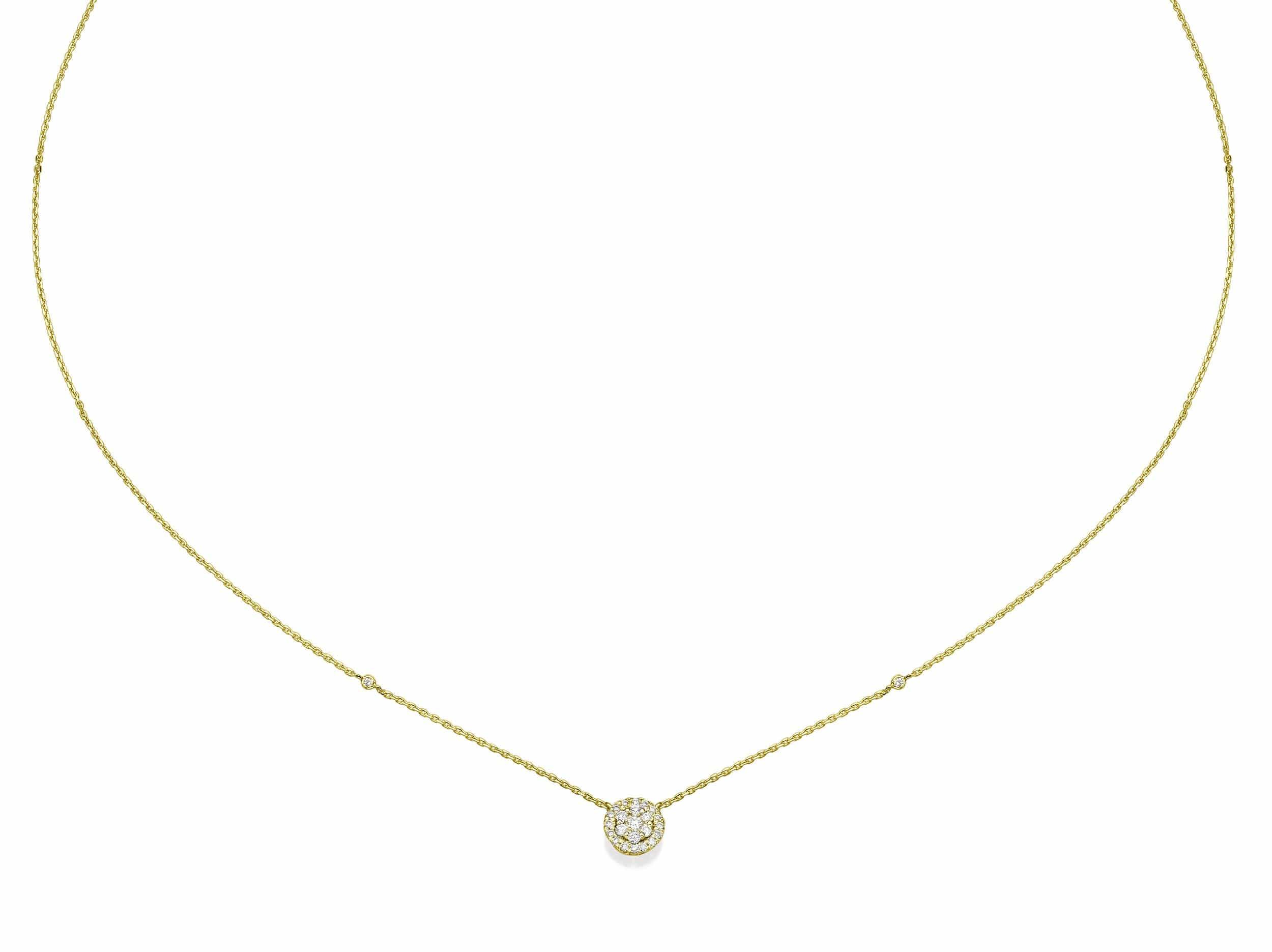 Round Shaped Natural Diamond Cluster Pendant Necklace - Image 3